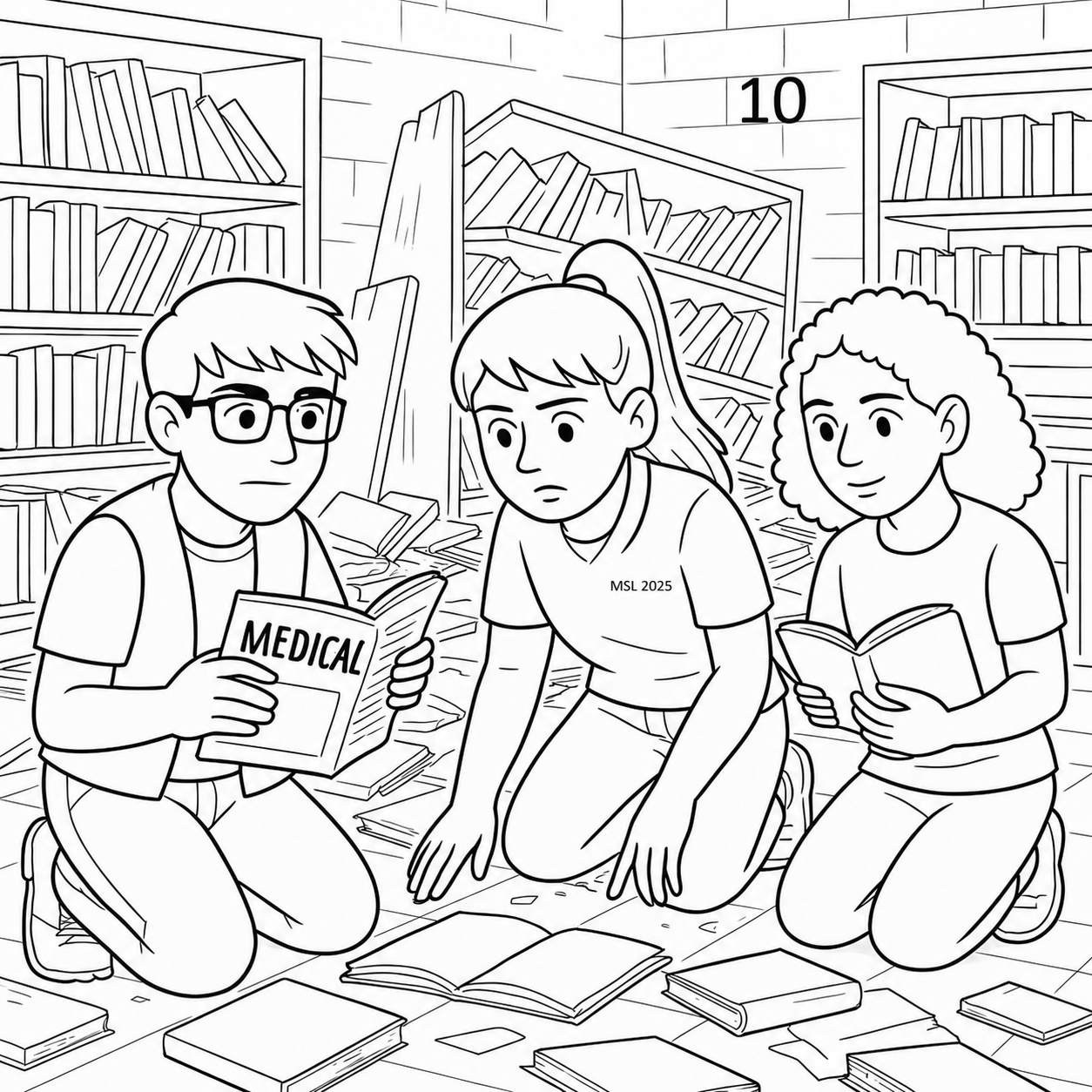 Marty, Getchen and Cecilia go to the Main Library